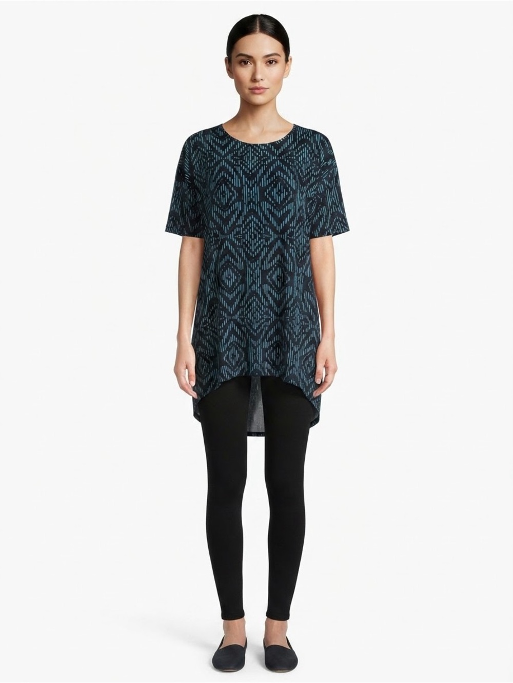 LulaRoe Teal and Black Irma Tunic Top XXS